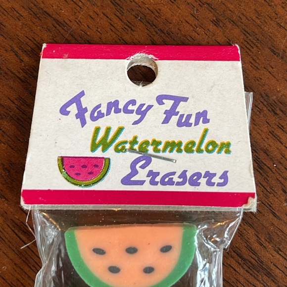 VINTAGE 80S FANCY FUN WATERMELON SLICE ERASERS - NEVER OPENED! - Picture 5 of 5